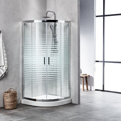 Καμπίνα Ημικυκλική Σεριγραφία New Line 80x80 cm